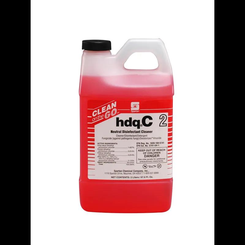 hdq C® 2 Citrus Scent Disinfectant Cleaner 2 L Multi Surface Neutral Concentrate Quat Cog 4/Case