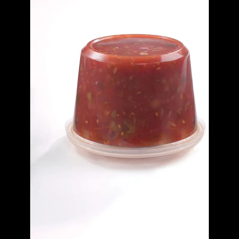 Lid Flat 4.6X0.3 IN 1 Compartment PE Translucent Round For 8-12-16-24-32 OZ Deli Container Unhinged 500/Case