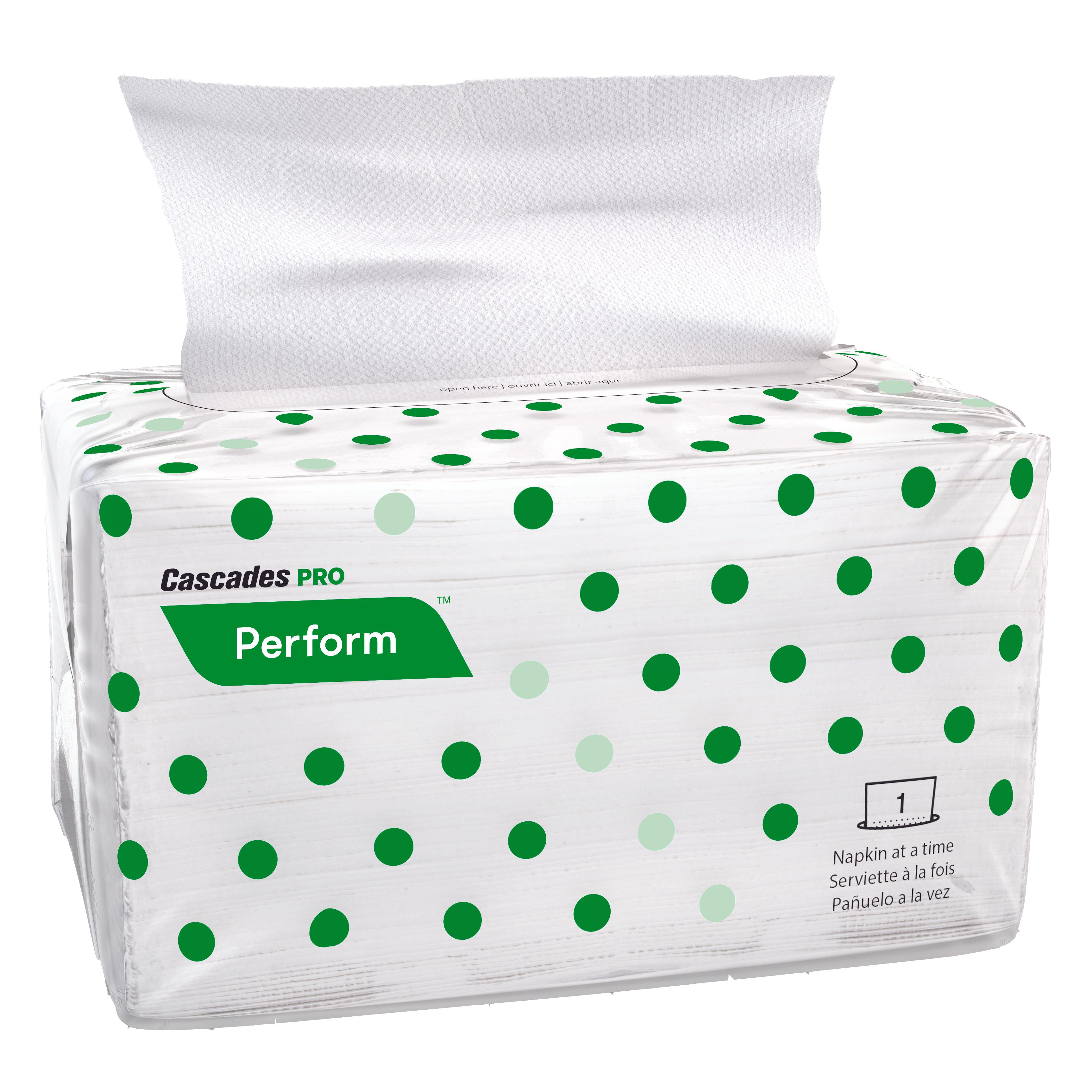 Cascades PRO Dispenser Napkins 8.5X12.625 IN White Paper 1PLY 6016/Case