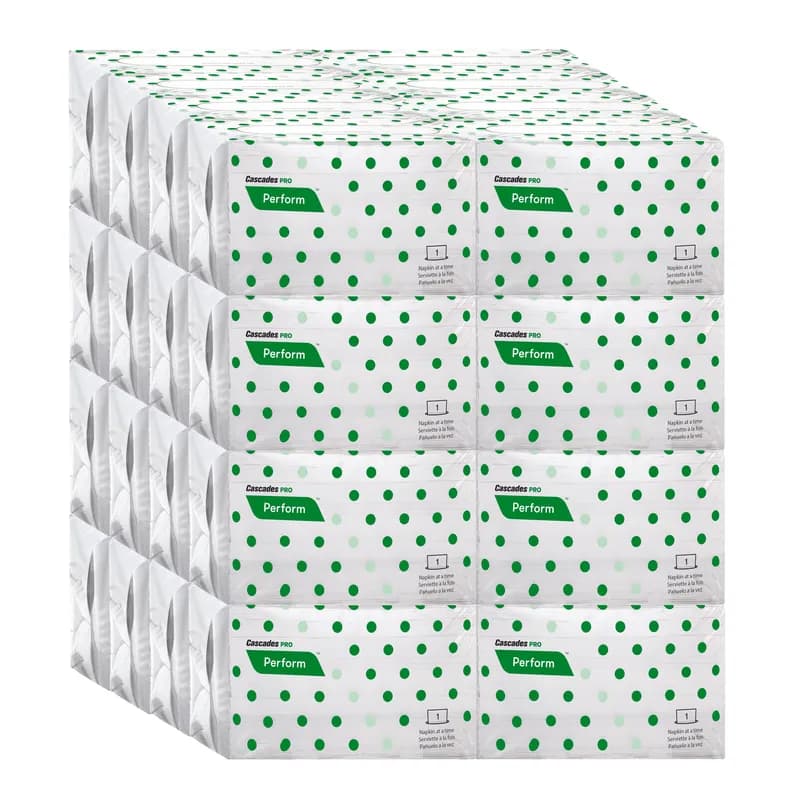 Cascades PRO Dispenser Napkins 8.5X12.625 IN White Paper 1PLY 6016/Case