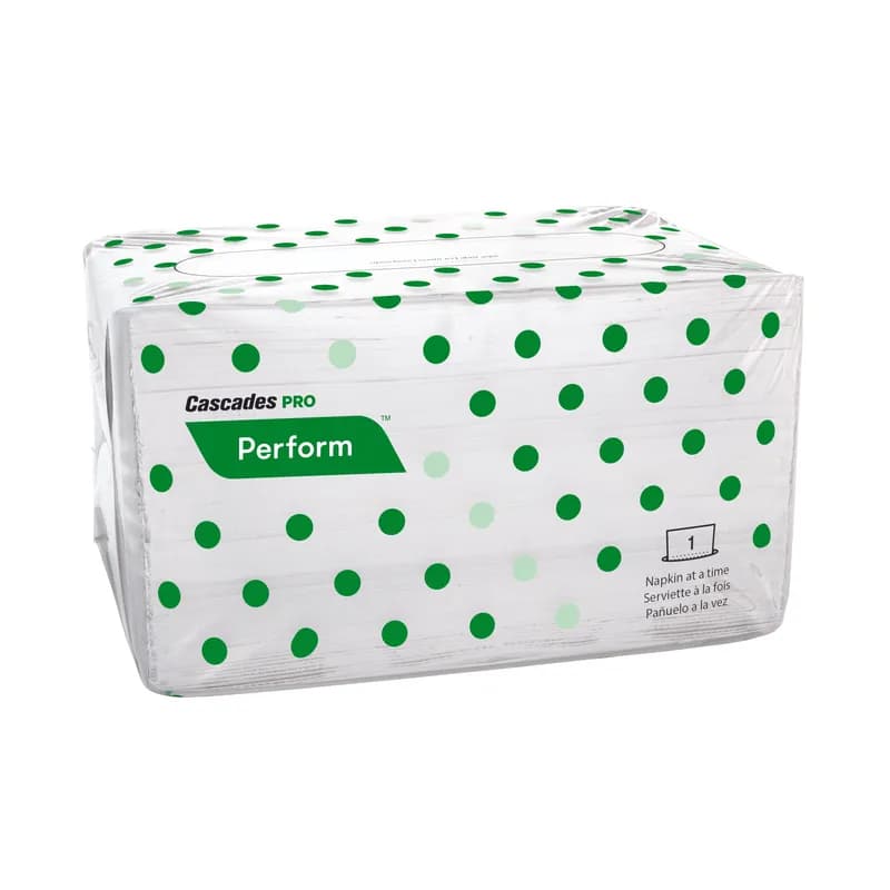 Cascades PRO Dispenser Napkins 8.5X12.625 IN White Paper 1PLY 6016/Case