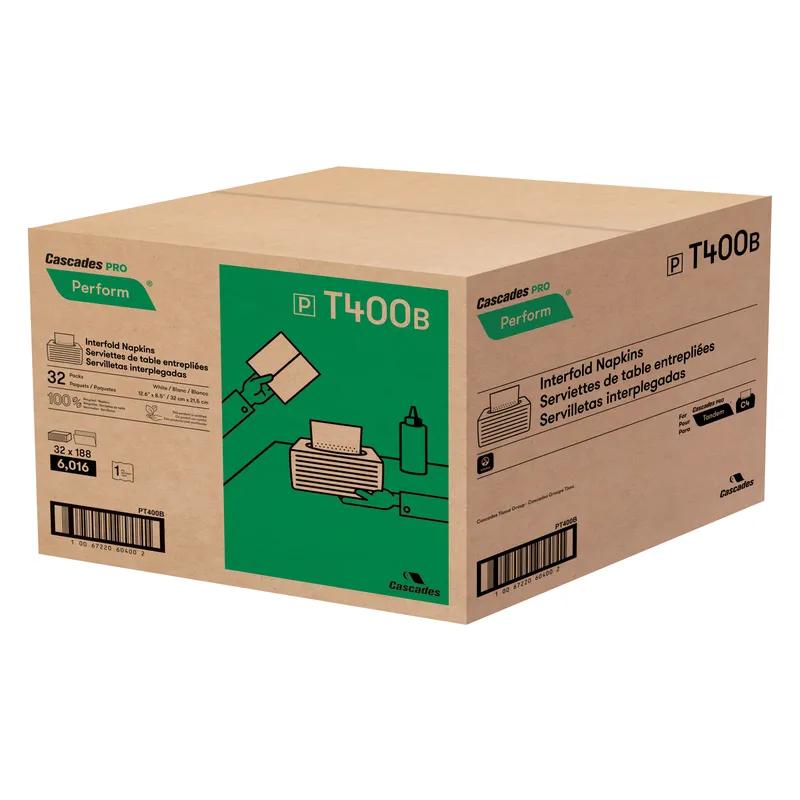 Cascades PRO Dispenser Napkins 8.5X12.625 IN White Paper 1PLY 6016/Case