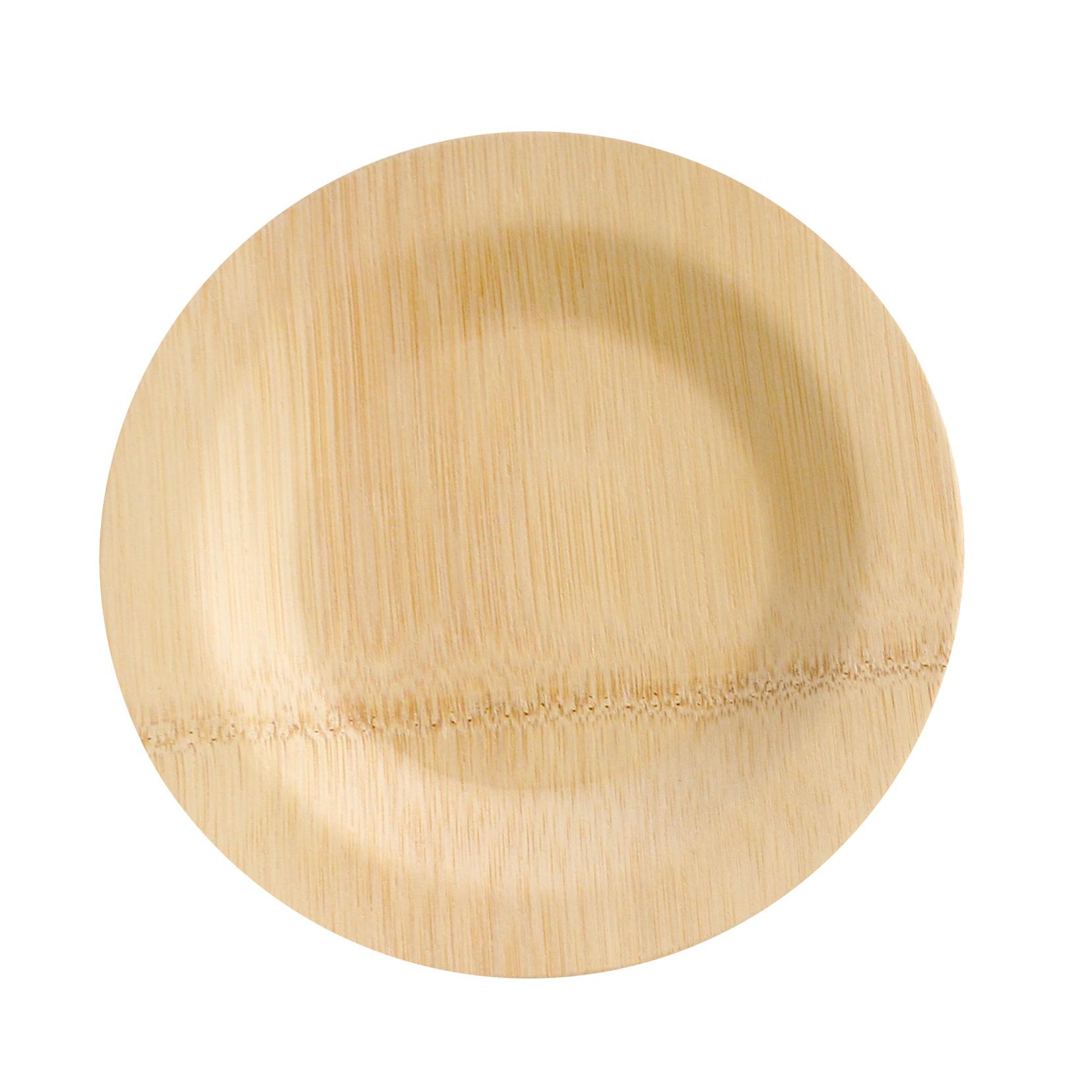 Plate 7 IN Bamboo Natural Round 25 Count/Pack 2 Packs/Case 50 Count/Case