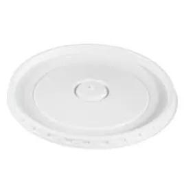 Solo® Lid Flat 4.6X0.3 IN PS White For Container Raised Center 1000/Case