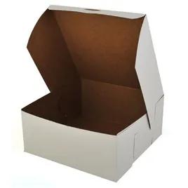 Easy Lock Cake Box 9X9X3 IN SUS Paperboard CRB White Square Lock Corner 1-Piece 250/Bundle