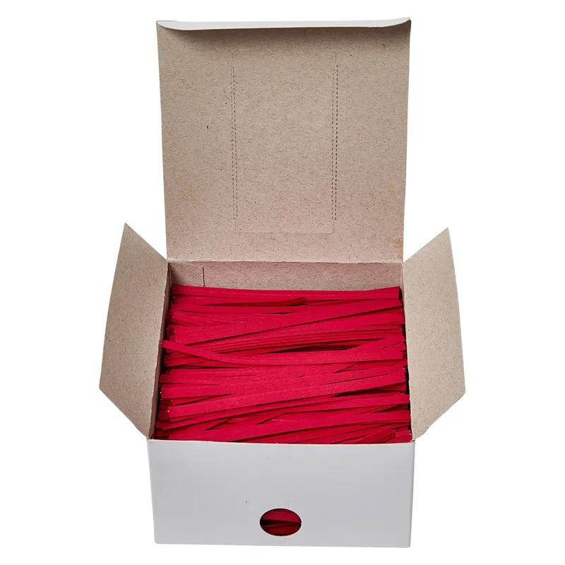 Twist Tie 4X0.188 IN Paper Red 2000/Box