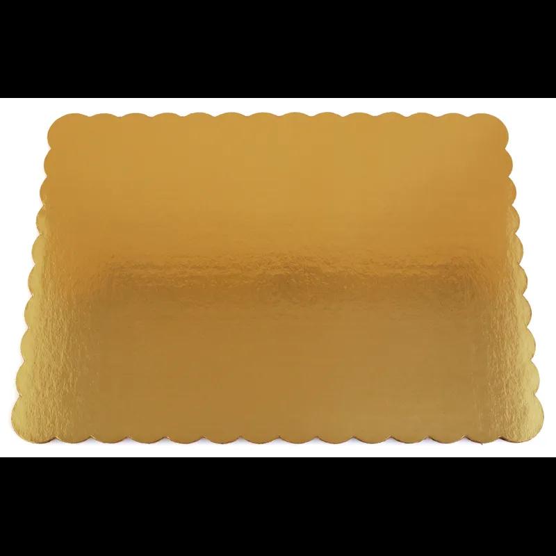 Cake Board 14X10 IN Corrugated Paperboard Gold Scalloped 50/Case
