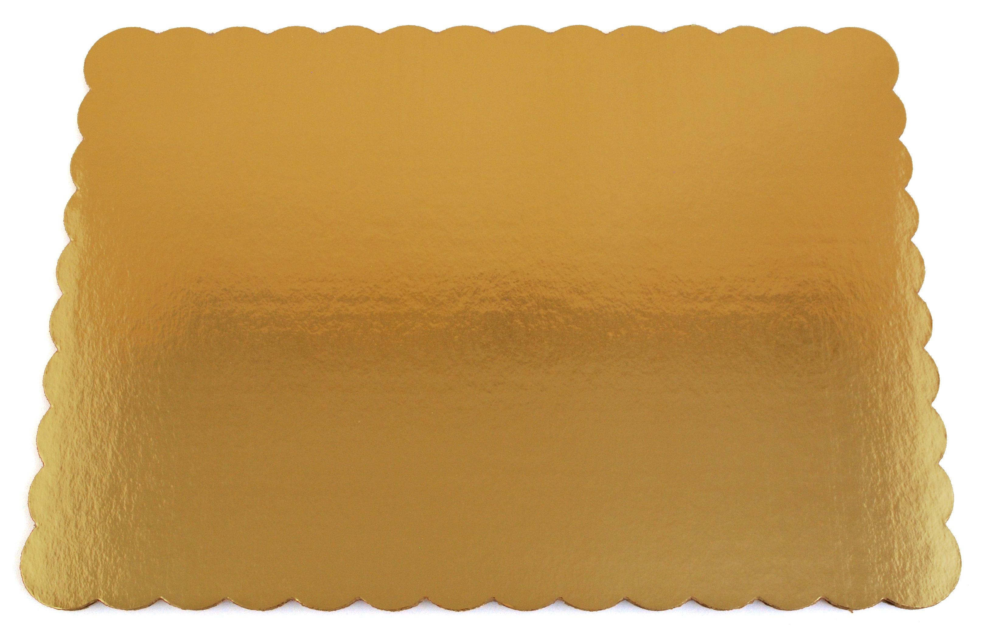 Cake Board 14X10 IN Corrugated Paperboard Gold Scalloped 50/Case
