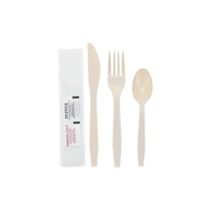 3PC Cutlery Kit PSM Tan With Fork,Knife,Spoon 250/Case