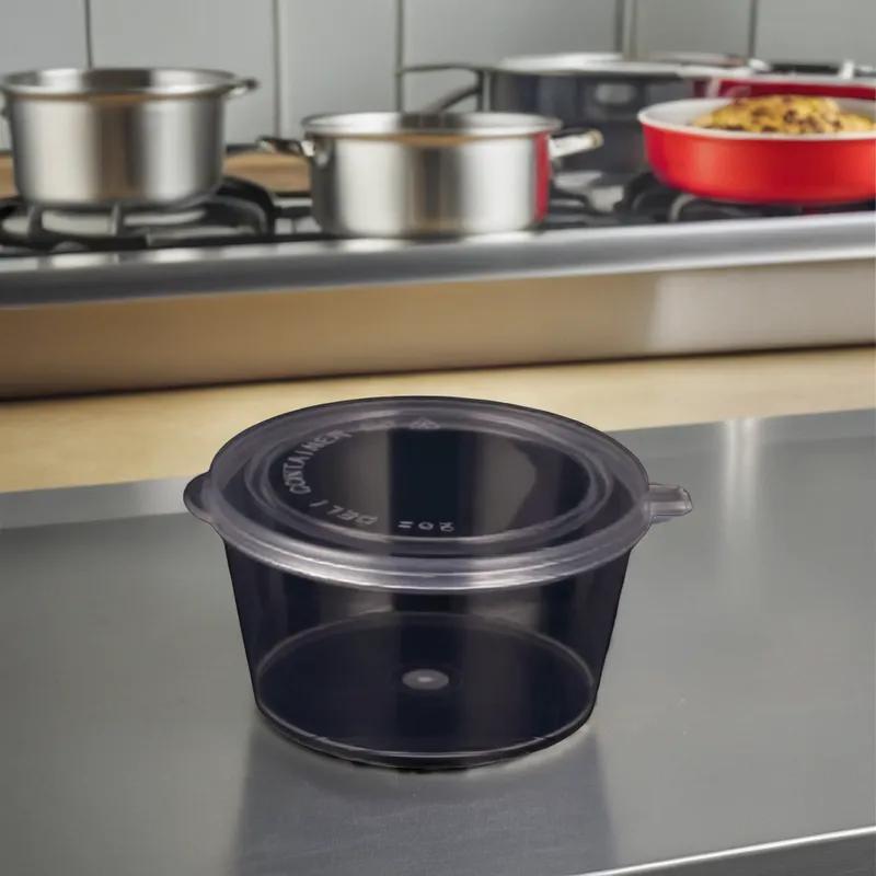 Souffle & Portion Cup Lid Combo 2 OZ PP Round Hinged 2000/Case