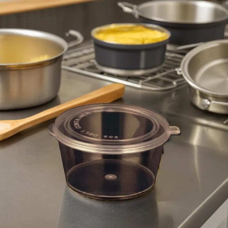 Souffle & Portion Cup Lid Combo 2 OZ PP Round Hinged 2000/Case