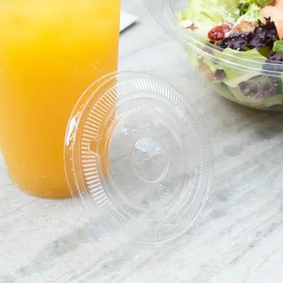 Karat® Lid Flat 4.2 IN PET Clear Round For 32 OZ Container 500/Case