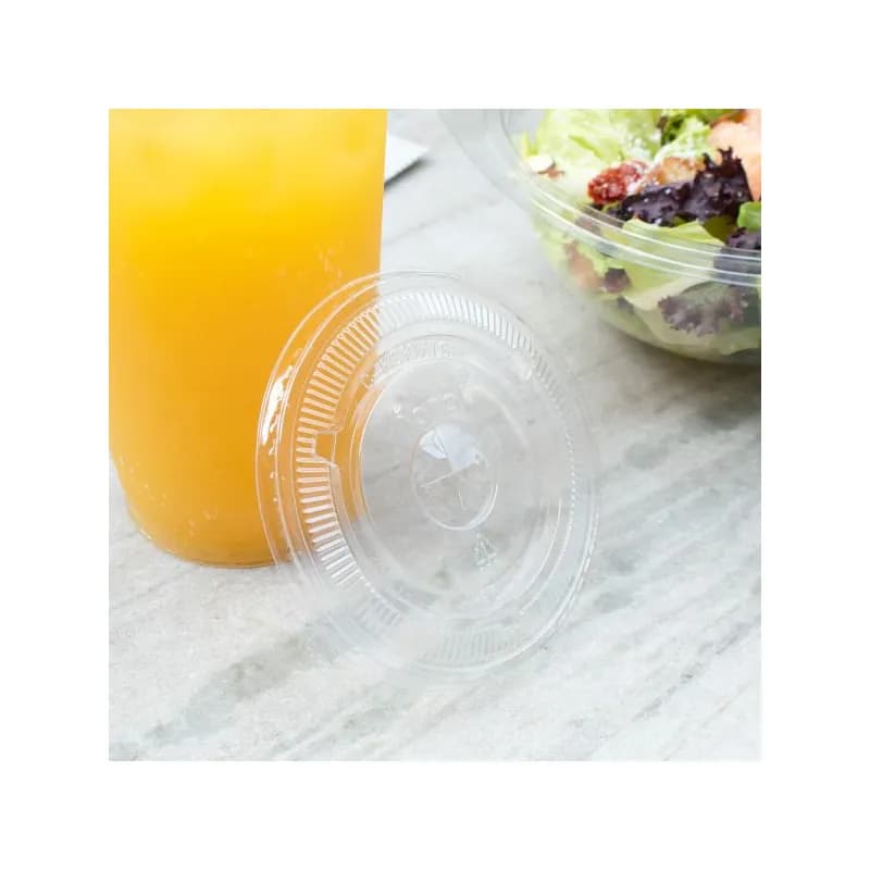 Karat® Lid Flat 107MM 4.2 IN PET Clear Round For 32 OZ Container 500/Case