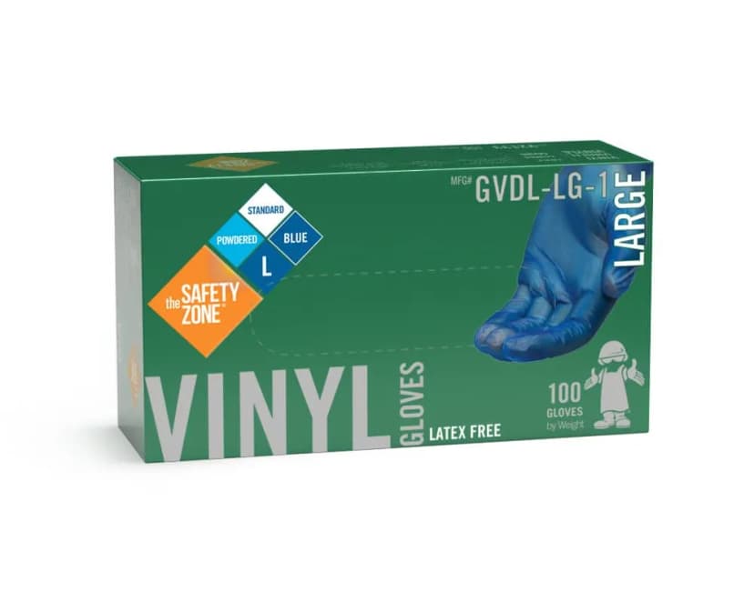 Gloves Small (SM) Blue Vinyl Powdered 100 Count/Pack 10 Packs/Case