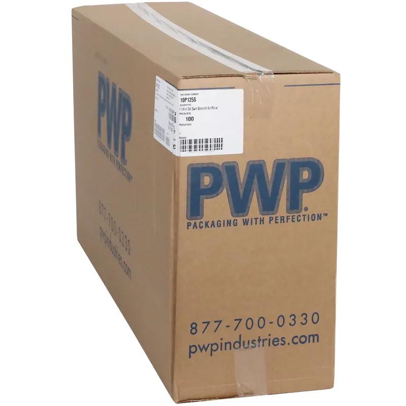 Pie Container & Lid Combo 9.88X1.78 IN PET Black Tall Swirl Dome 100/Case