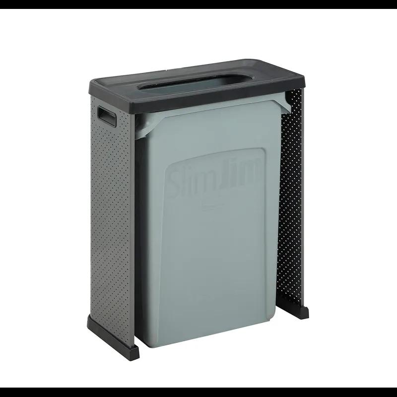 Elevate™ Landfill 1-Stream Trash Can 25.14X12.8X31.5 IN 23 GAL Gray Pearl Metal Resin With Hinged Lid 3-Sided 1/Each