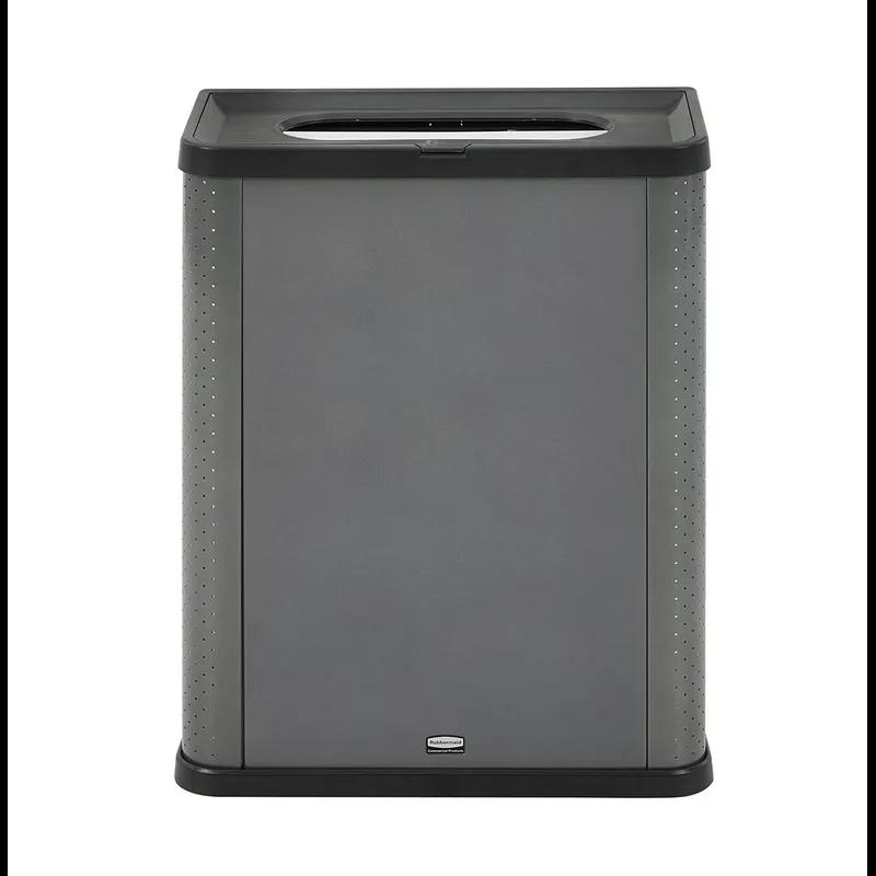 Elevate™ Landfill 1-Stream Trash Can 25.14X12.8X31.5 IN 23 GAL Gray Pearl Metal Resin With Hinged Lid 3-Sided 1/Each