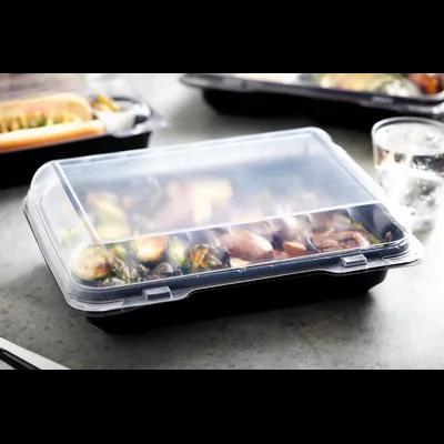 Take-Out Container Hinged 10.75X8X3.25 IN OPS Black Clear Rectangle 125/Case