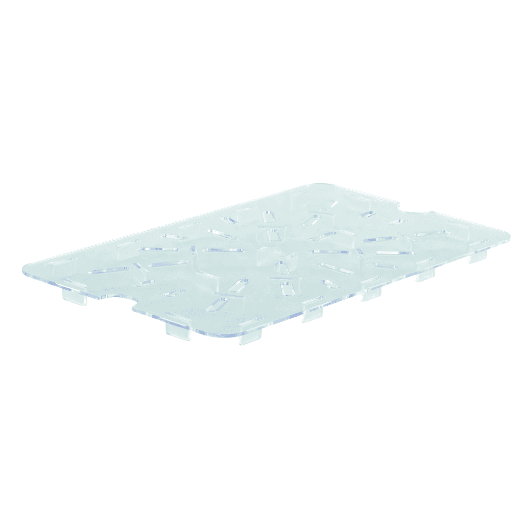 Shelf Drain PFSH-Series 1/2 Size 14.25X8.25X0.625 IN Clear Rectangle PC 1/Each