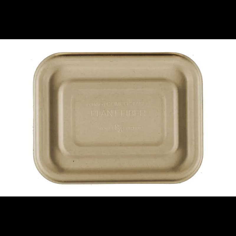 Lid Flat 6.7X5.2X0.4 IN Plant Fiber Bamboo Kraft Rectangle For Container 600/Case