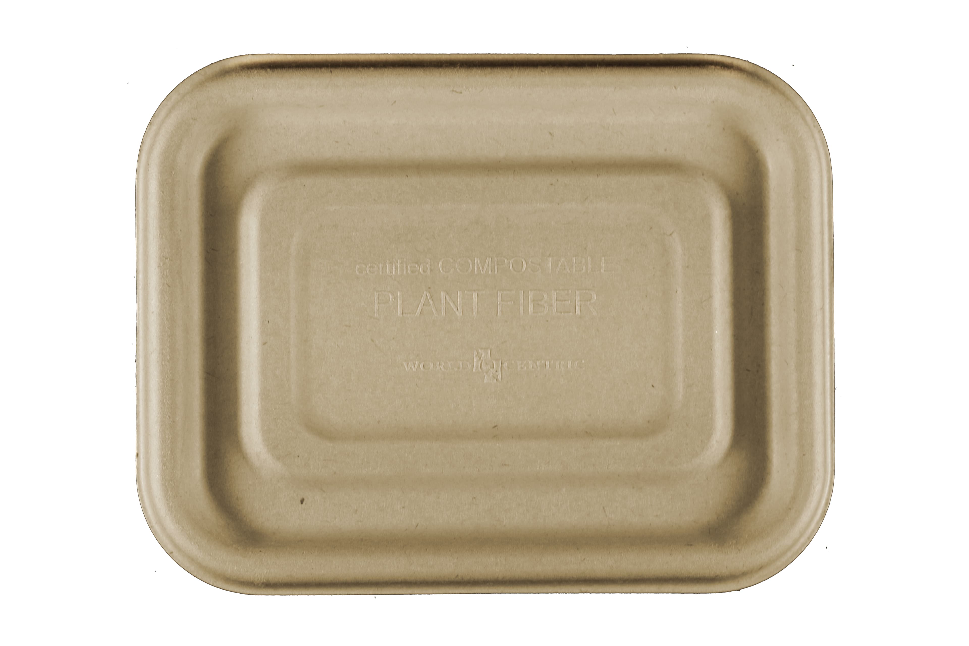 Lid Flat 6.7X5.2X0.4 IN Plant Fiber Bamboo Kraft Rectangle For Container 600/Case