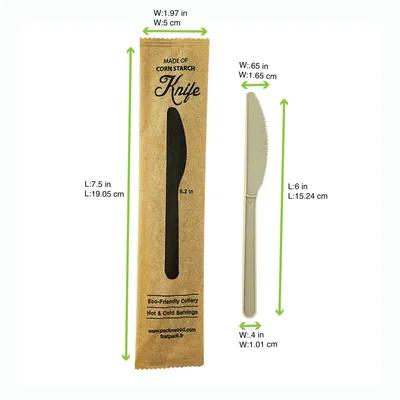 Knife 6 IN CPLA Bamboo Heat Proof 500 Count/Pack 1 Packs/Case 500 Count/Case