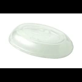 Lid Dome 9.7X6.6X1.3 IN 1 Compartment PLA Clear Oval For 32 OZ Burrito Bowl Unhinged 300/Case