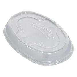 Lid Dome 9.7X6.6X1.3 IN 1 Compartment PLA Clear Oval For 32 OZ Burrito Bowl Unhinged 300/Case