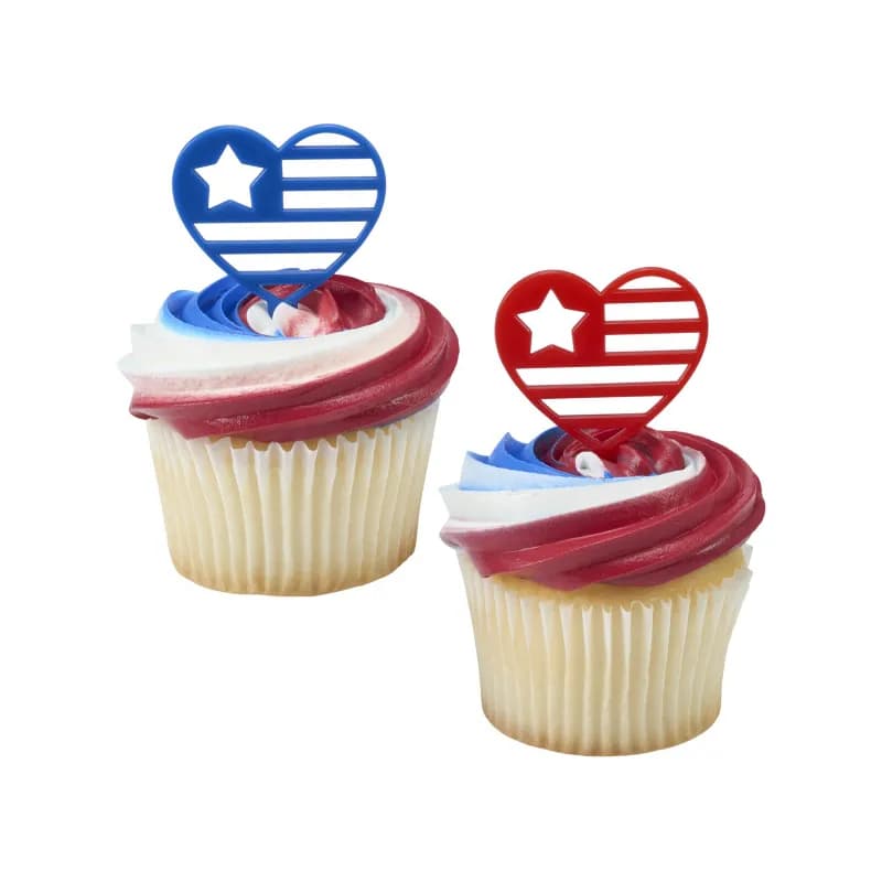 Cake & Cupcake Topper Pick Plastic Assorted USA Love 144/Pack