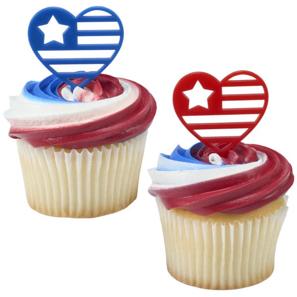 Cake & Cupcake Topper Pick Plastic Assorted USA Love 144/Pack