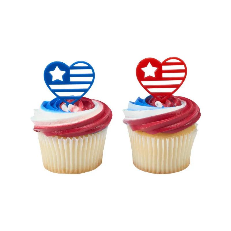 Cake & Cupcake Topper Pick Plastic Assorted USA Love 144/Pack