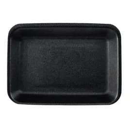 2P Meat Tray 5.81X8.31X1.19 IN Polystyrene Foam Black Heavy 500/Bundle