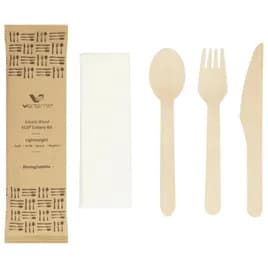 Cutlery Kit Wood Medium Weight With Napkin 400/Case