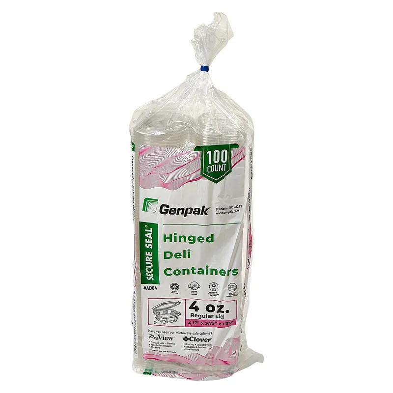Deli Container Hinged 4 OZ PET 400/Case