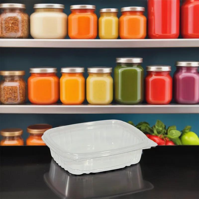 Deli Container Hinged 8 OZ PET Clear 200/Case