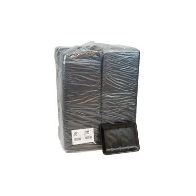 8H Supermarket Tray 10.6X8.3X1.2 IN Polystyrene Foam Black Rectangle Heavy 400/Case
