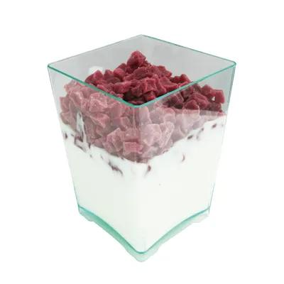 Dessert Container Base 4.2 OZ Plastic Translucent Green Square Freezer Safe 12 Count/Pack 36 Packs/Case 432 Count/Case