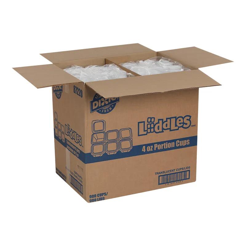 Dixie® Liddles® Souffle & Portion Cup Lid Combo 4 OZ Plastic Translucent Square 900/Case