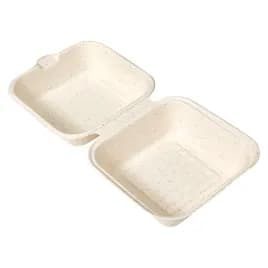 Victoria Bay Take-Out Container Hinged With Dome Lid 6X6X3 IN Sugarcane White Square 400/Case