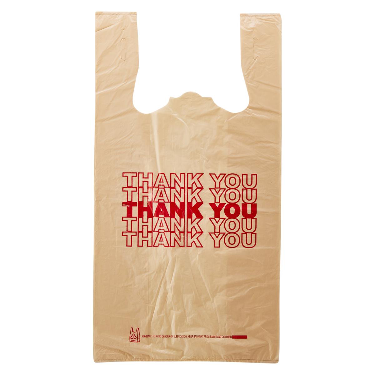 Shopper Bag 11.5X6.5X22 IN HDPE 17MIC Beige T-Sack 500/Case