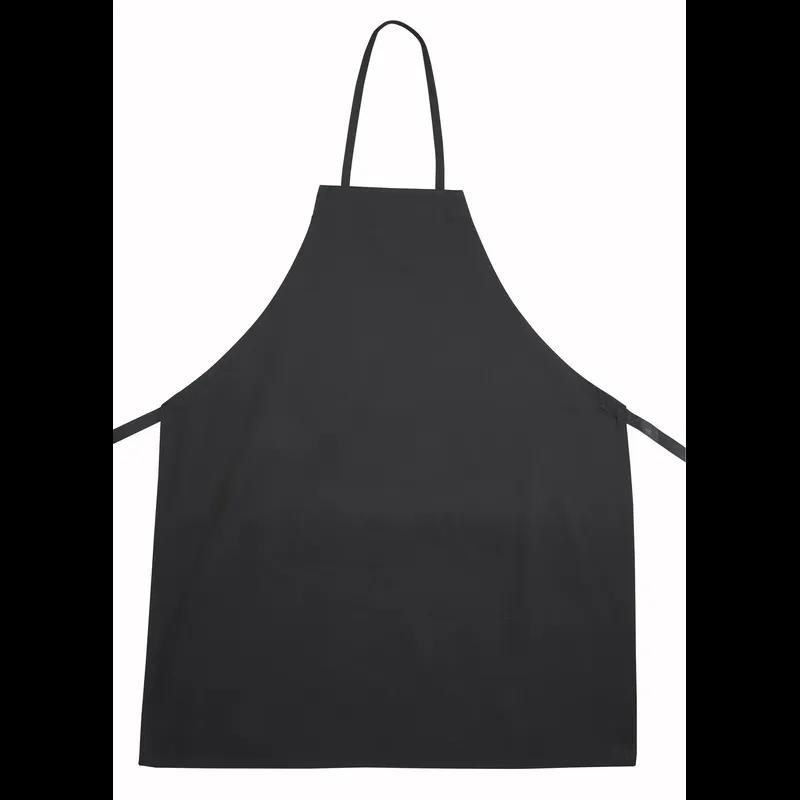 Apron Black Poly Blend (65% Polyester, 35% Cotton) Full Length 1/Each