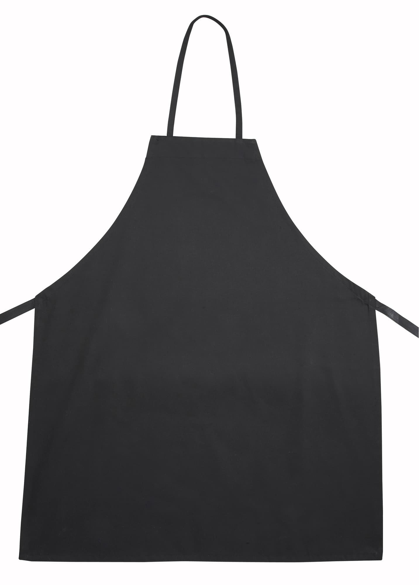 Apron Black Poly Blend (65% Polyester, 35% Cotton) Full Length 1/Each