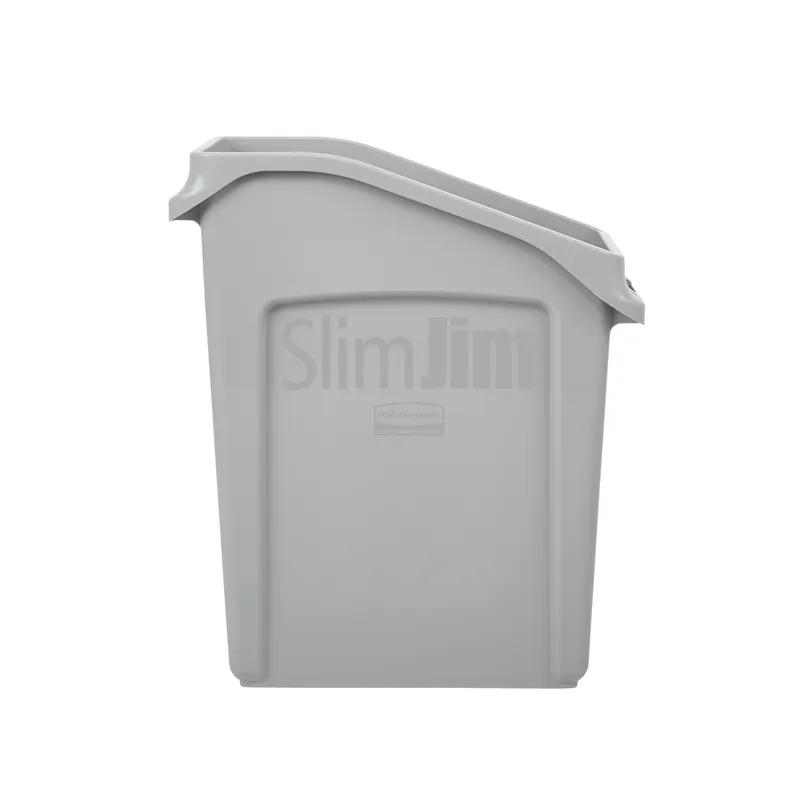 Slim Jim® Trash Can 13 GAL Gray Resin Under-Counter 1/Each