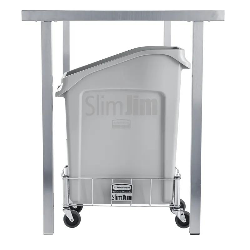 Slim Jim® Trash Can 13 GAL Gray Resin Under-Counter 1/Each