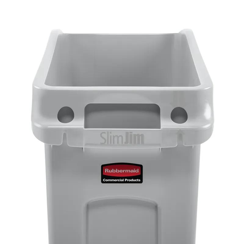 Slim Jim® Trash Can 13 GAL Gray Resin Under-Counter 1/Each