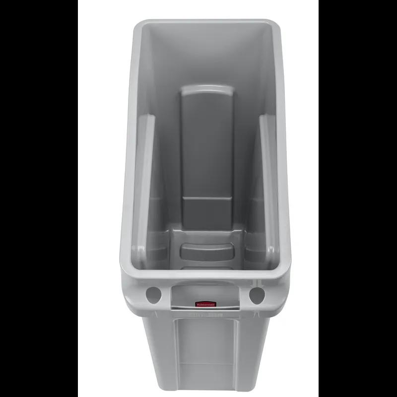 Slim Jim® Trash Can 13 GAL Gray Resin Under-Counter 1/Each