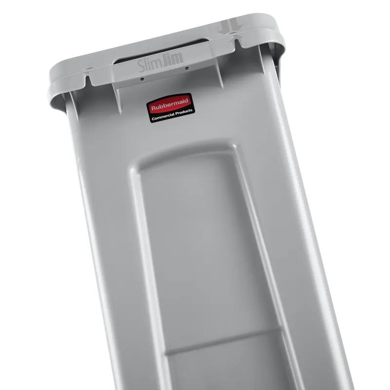 Slim Jim® Trash Can 13 GAL Gray Resin Under-Counter 1/Each