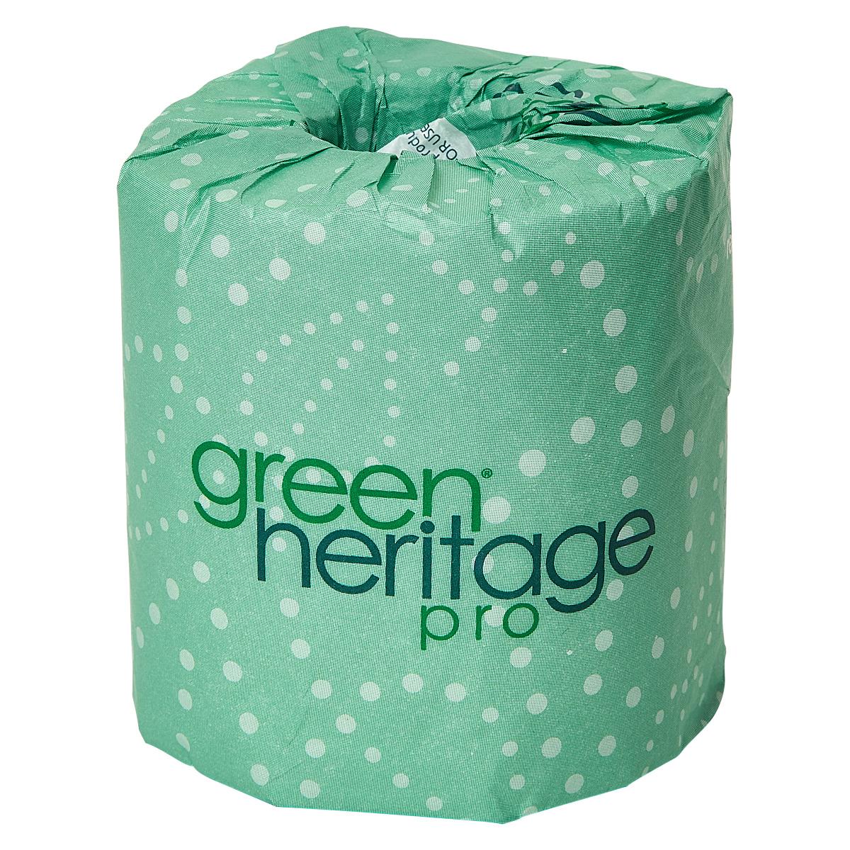 Green Heritage Pro Toilet Paper & Tissue Roll 4.4X3.1 IN 2PLY White 500 Sheets/Roll 96 Rolls/Case