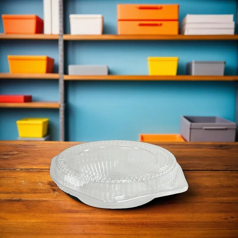 Pie Hinged Container With Low Dome Lid 6 IN OPS Clear Round 350/Case