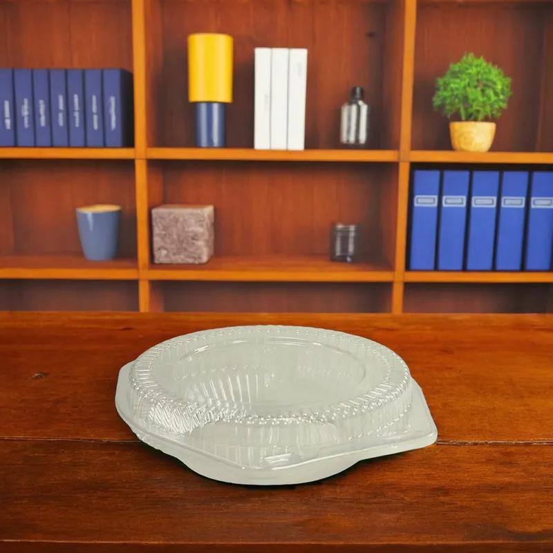 Pie Hinged Container With Low Dome Lid 6 IN OPS Clear Round 350/Case